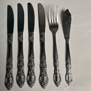 Stainless Japan Floral Flower Flatware Replacements Lot of 5 Knives ‎ & Fork